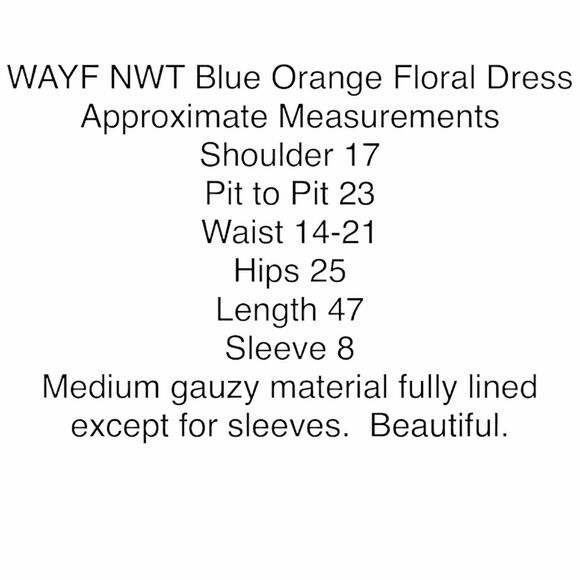 Wayf Floral Dress Women's Blue Orange V Neck Short Sleeve Wedding Party XXL NWT - Picture 6 of 12